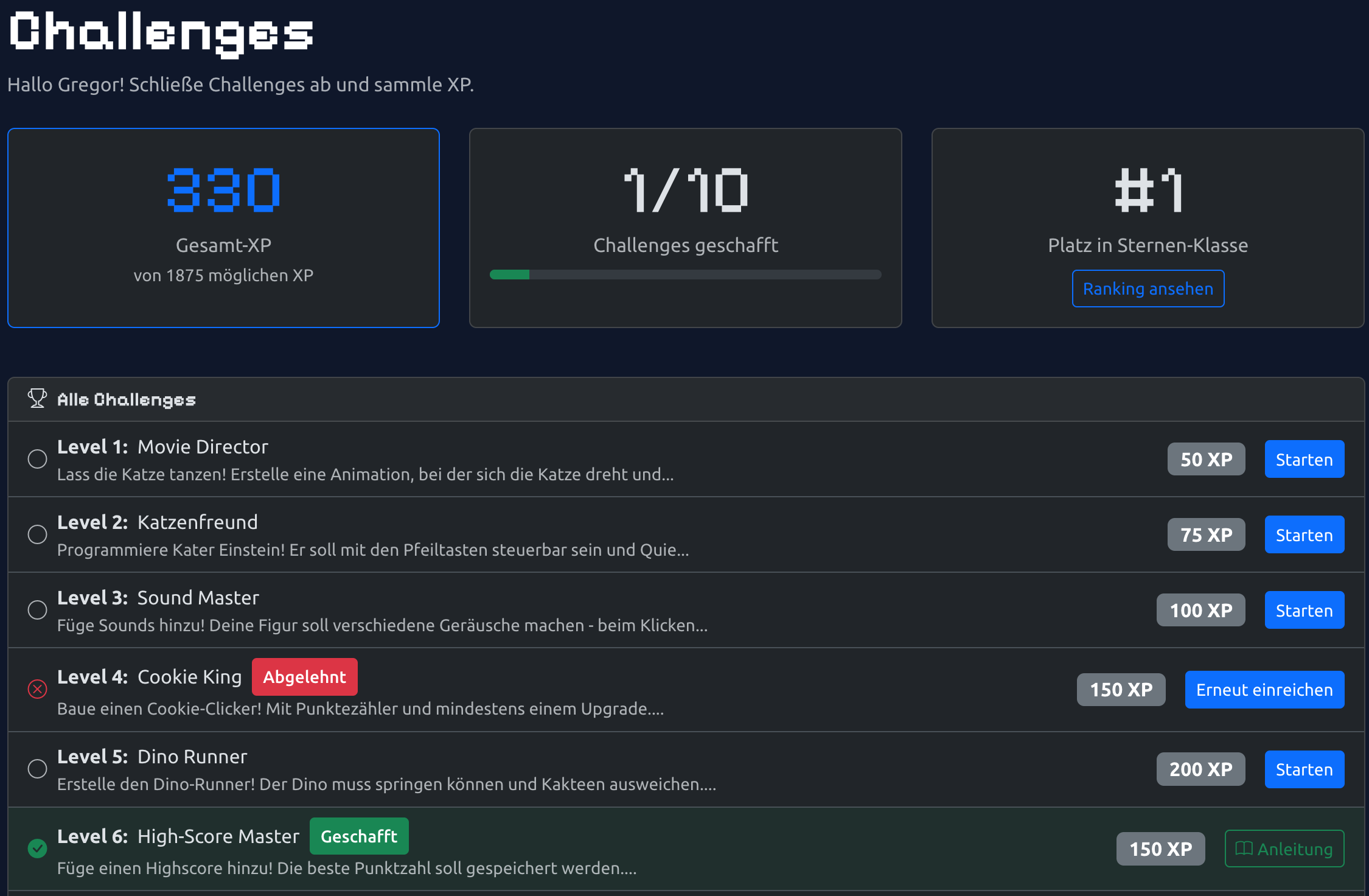 Challenges im GamesLab