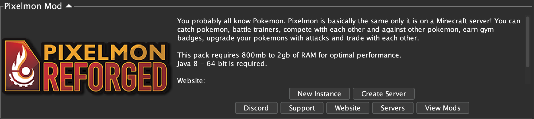 PixelMon Modpack in ATLauncher