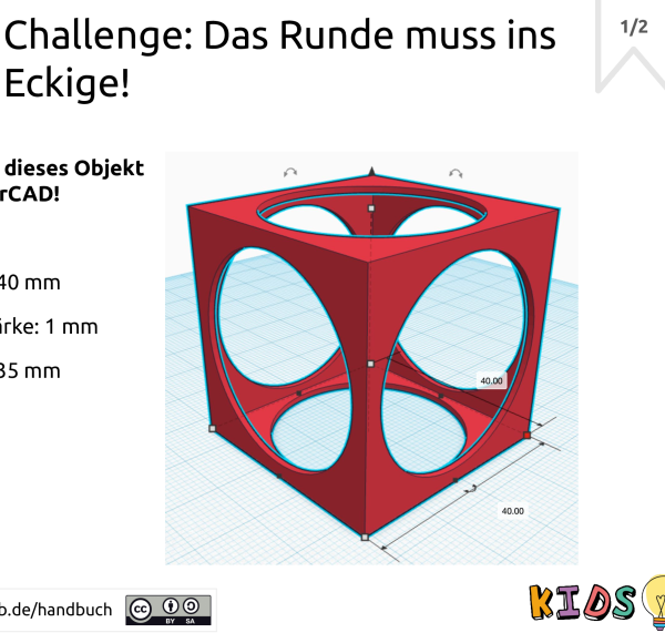 Tinkercad-Würfel-Challenge