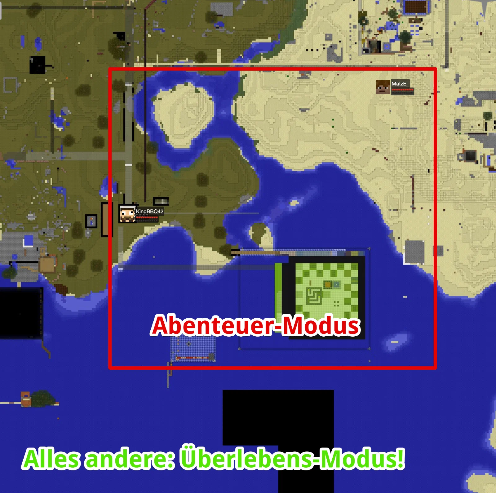 Spielmodus-Bereiche in TurtleCity